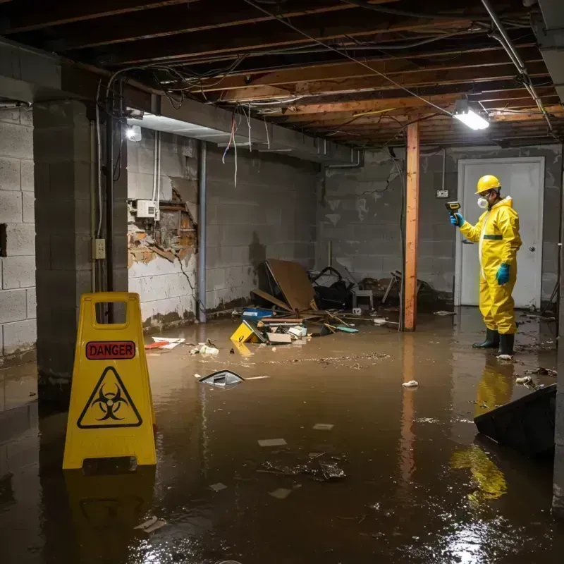 Flooded Basement Electrical Hazard in Morgantown, KY Property